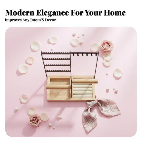 4-Tier Jewelry Stand Detachable Design Countertop Jewelry Stand Earring and Necklace Holder Space Saving Necklace Bracelet
