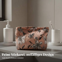 Floral Makeup Bag Large Capacity Embroidered Floral Makeup Bag Portable