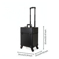 Makeup Artist Trolley Case Large Capacity Rolling Makeup Case Waterproof Surface for Nail Technicians, Salon