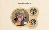 Vintage washed denim sport cap, adjustable fit for women.
