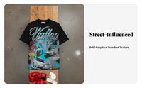 Loose Fit Oversized Short Sleeve Top Retro Design Vintage Shirt Drop Shoulder Y2K Streetwear Top for Women, Young Adults, Teenagers, Daily Wear, Casual Outings, Parties, Concerts