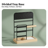 Jewelry Display Stand Modern Design Earring and Necklace Holder Earring Holder Rack with Tray Stable Base for Dressing Table