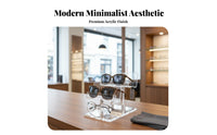 Sunglass Holder Stand, 4-Tier Clear Transparent Acrylic Eyeglasses Display, Retail for Shop Counter, Multi Sunglasses Rack