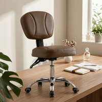 Salon Chair Padded Upholstered Stylist Chair Swivel Saddle Stool for Makeup Room