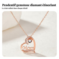Mom Heart Projection Necklace Meaningful Gift Custom Photo Heart Locket