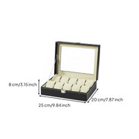 Leather Watch Storage Box Individual Compartments Watch Collector Case Men's Jewelry Organizer Metal Clasp Removable Pillows