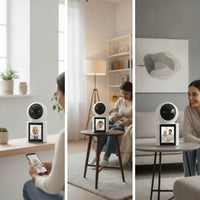 Desktop Visual Communication System with Monitor Single-Button Visual Communication System Camera Two-Way Door Phone for Families, Parents, Elderly, Home
