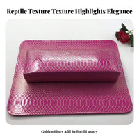 2 Pieces Waterproof Manicure Hand Rest Set Comfortable Support Snakeskin Pattern Hand Pillow Easy to Clean for Manicurists, Home, Travel