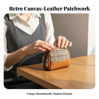 Compact Mini Wallet Retro Design Mini Zipper Pouch Portable for Students, Adults, Daily Use, Shopping, Commuting