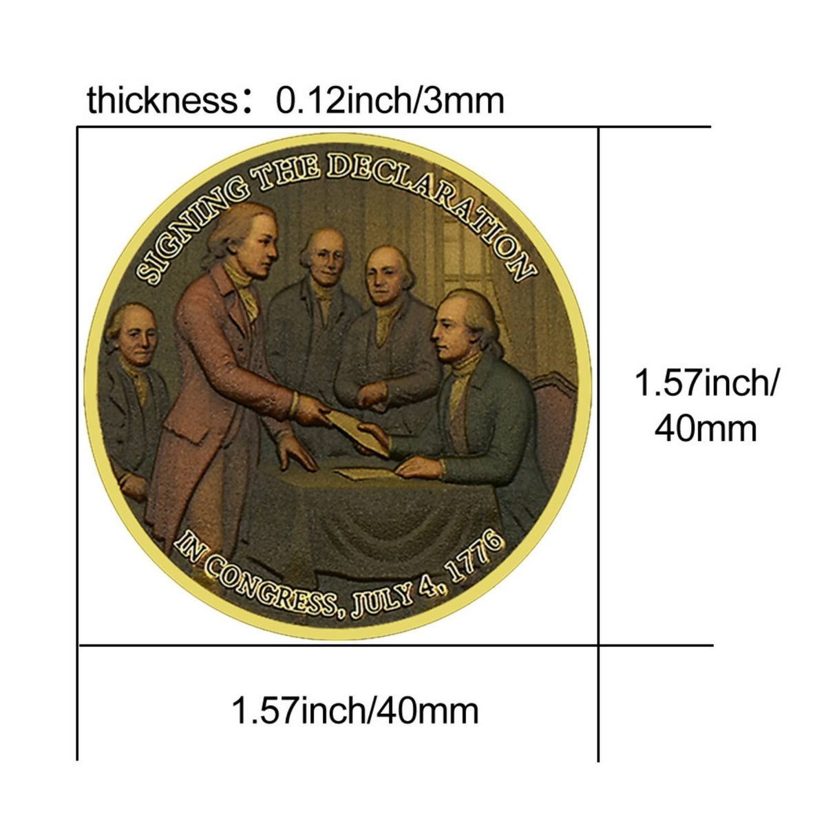 American Independence Commemorative Coin Polished Finish for History Buffs
