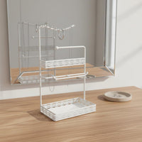 Necklace and Earring Holder Multi-Functional Storage Desktop Jewelry Tree Elegant Pattern for Teens, Dresser, Closet, Lavatory
