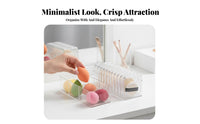 Clear Partitioned Puff Container Transparent Design for Bathroom Counter