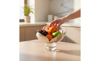 Crystal Base Fruit Bowl Polished Finish House Decoration Multi-Functional
