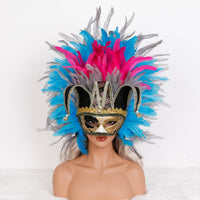 Feather Masquerade Mask Feathered Masquerade Headpiece Retro Design