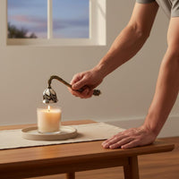 Vintage Dome Candle Wick Smotherer Windproof Long Handle Candle Wick Dipper Long Handle Wick Dipper Smoke-Without