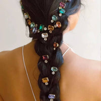 Colorful Crystal Hairpin Sweet Design Peacock Rhinestone Barrette Non Slip