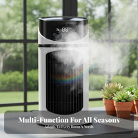 Quiet Operation Misting Desk Fan LED Night Light USB Humidifier Fan Multi-Speed Control for Office Workers, Bedroom, Dorm Room