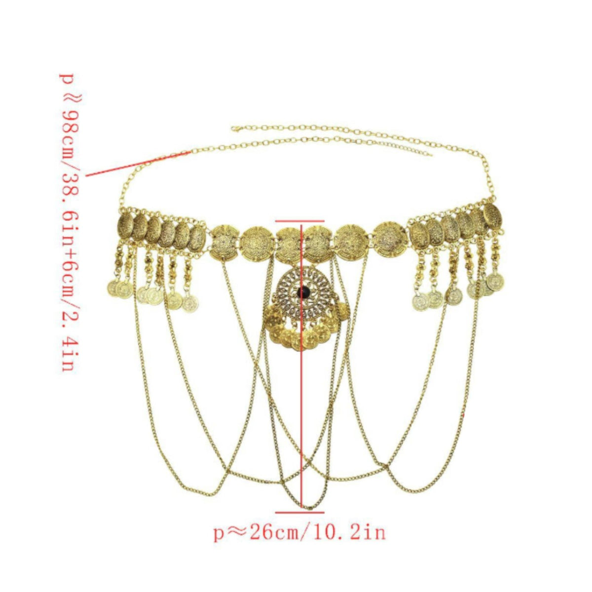 Coin Tassel Waist Chain Dangling Coins Fashion Accessory Vintage Design