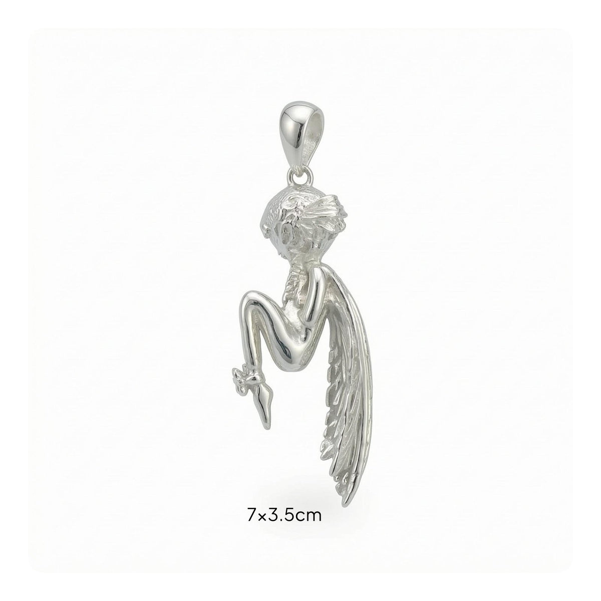 Angel Pendant Necklace Shiny Angel Pendant Necklace Hanging Loop