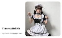 feline headpiece Maid Dress Black and pale Design doll-like fashion Maid Dress Set for Women, Teens