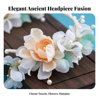 Traditional Chinese Tassel Hair Crown Detachable Tassels Tassel Hair Crown Ancient Design Flower Headpiece Meticulous