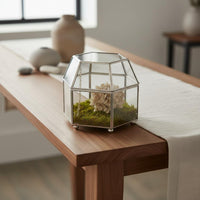 Hexagonal Glass Box Hinged Lid Lidded Display Box Vintage Jewelry Case Multipurpose Vintage Design Jewelry Organizer for Desktop