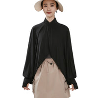 Sun Protection Cape Breathable Outerwear Button Closure for Women