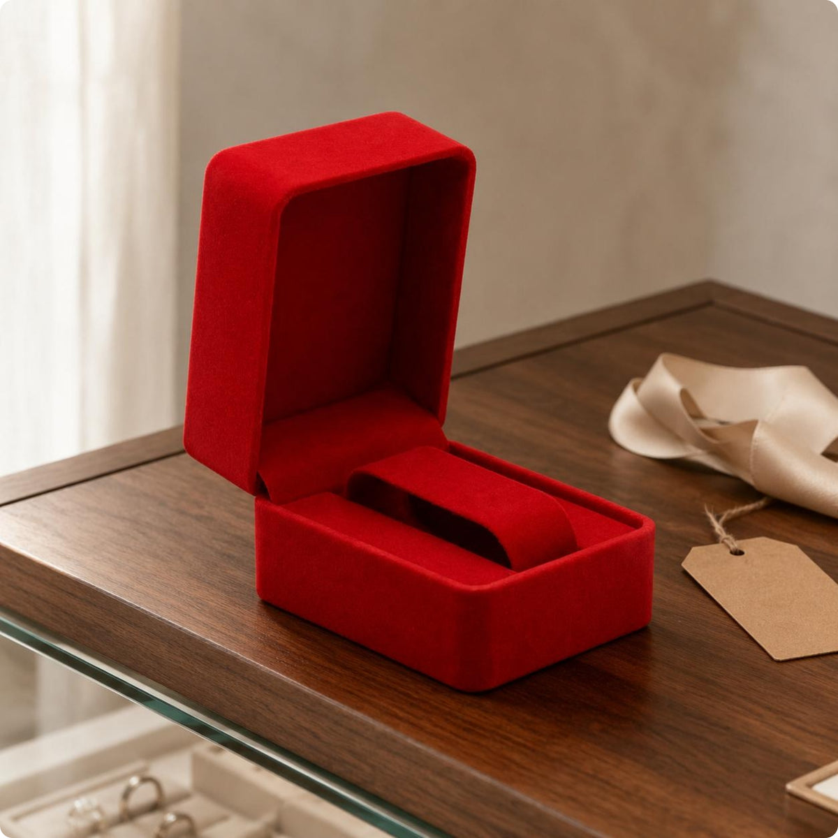 Velvet Watch Box Lined Interior Watch Gift Box Hinged Lid