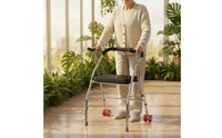Rollator Mobility Aid Foldable Wheeled Mobility Aid Anti-Slip Handles