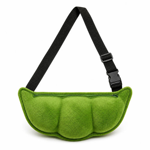 Pea-Pod Shoulder Bag Green Pea Pod Purse Rounded