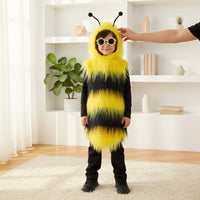 Kids Bee Costume Hooded Design Fuzzy Bee Vest Furry Texture for School Plays