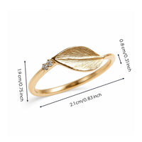 Botanical Design Band Brushed Band with Leaves Textured Jewelry for Daily Wear, Office