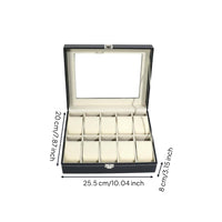 Watch Storage Box Padded Compartments Watch Display Box Stitched Trim