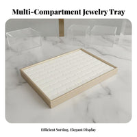 Jewelry Display Tray Gold-Tone Trim PU Leather Storage Tray PU Leather Jewelry Holder Elegant Design Long-Lasting Construction