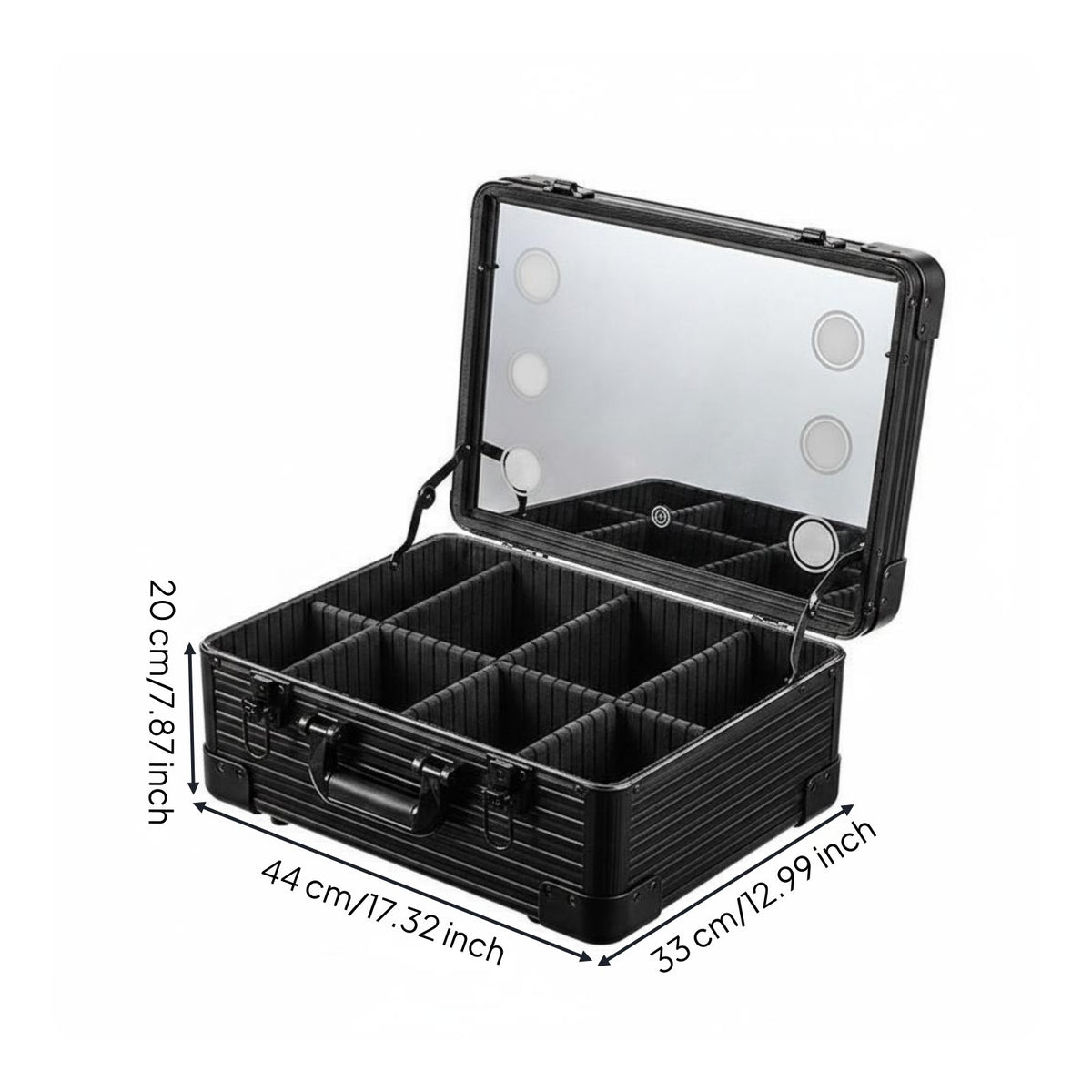 Professional Makeup Expert Case 3-Color Illuminated LED Makeup Case Adjustable Brightness for Wedding, Salon, Travel