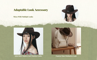 Women’s Suede Cowboy Hat, Vintage design, Adjustable, informal, Travel