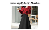 2 Pieces Red Sweater and Dress Set Autumn Design Sweater and Skirt Set