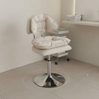 Ergonomic Back Support Padded Technician Stool on Wheels Adjustable Rolling Stool with Backrest for Beauticians, Nail Technicians