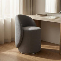 Upholstered Vanity Stool Minimalist Low-Back Vanity Chair Upholstered Makeup Chair Padded Seat Dressing Stool Backrest Support