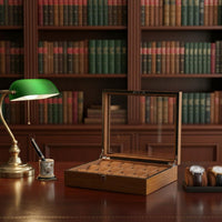 Wooden Watch Box With Lock 18 Compartment Watch Holder Individual Accessory Storage Clear View Lid Jewelry Organizer