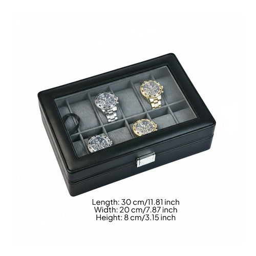 12-Slot Watch Box Dust Protection 12 Slot Watch Box Scratch-Resistant Corners