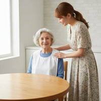 Elderly Feeding Bib Adjustable Neck Closure Washable Adult Bib for Nursing Homes