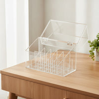 18 Compartment Cosmetic Organizer Dustproof Lipstick Organizer with Dust Cover Desktop Lipstick Holder with Dust Cover for Washroom Counter