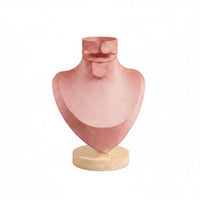 Necklace Display Bust Rose Retail Fixture Wood Base for Countertop