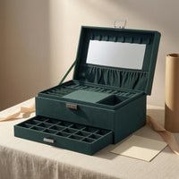 Velvet Jewelry Box Dustproof Jewelry Box with Drawer Stackable