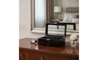 Multi-Compartment Jewelry Box with Mirror Velvet Double-Layer Jewelry Box Space-Saving Dust-Resistant for Women, Collectors, Dresser, Vanity, Bedroom