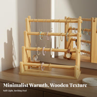 Sturdy Wood Construction Wooden Bracelet Display Rack Accessible Design Wooden Jewelry Stand Multi-Functional for Dressing Table, Bedroom