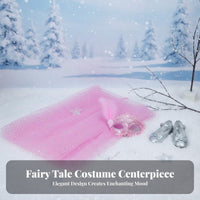 ice crystal Print translucent Mantle Floor-Length Train Cloak Lightweight for Girls