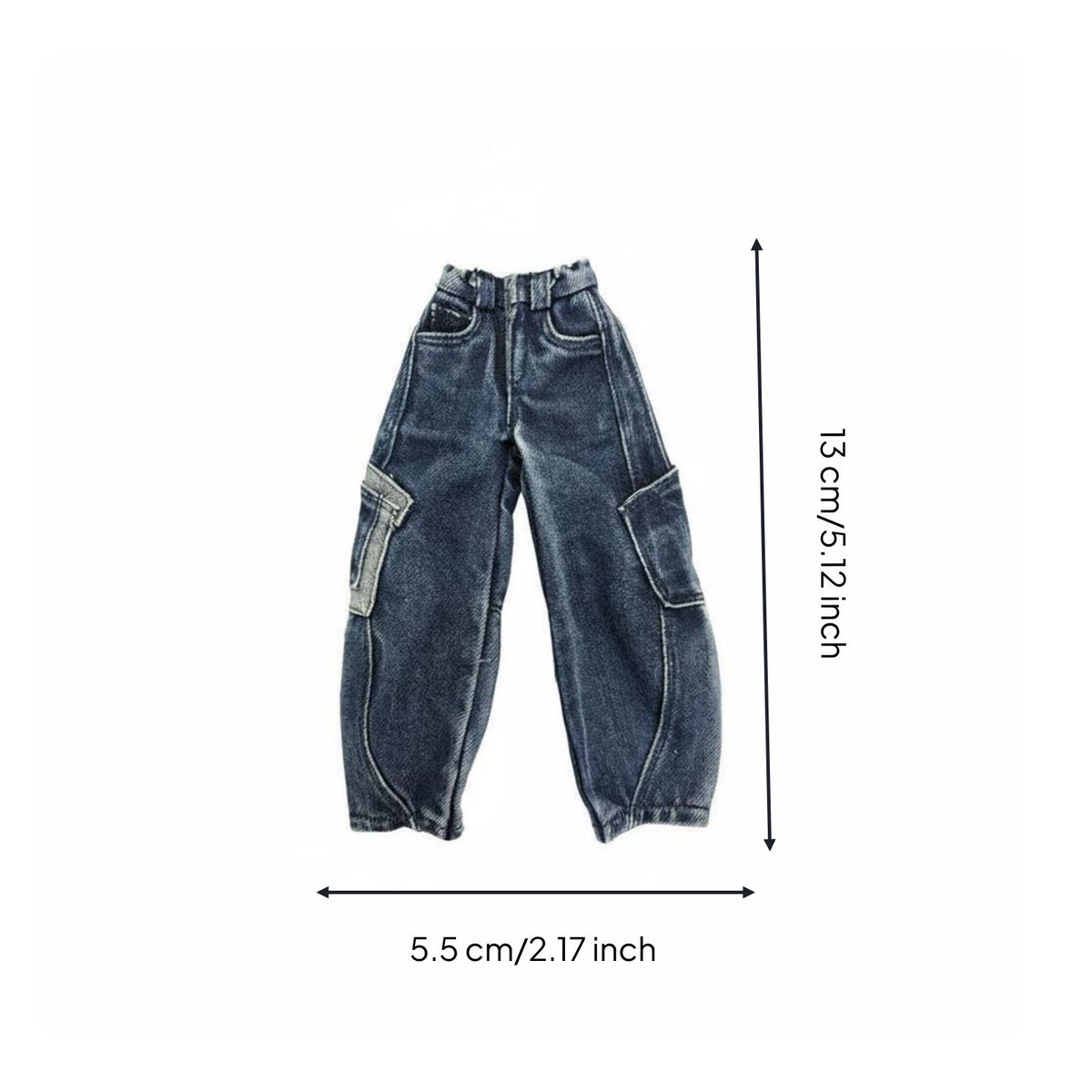 Female Figure Denim Trousers Handmade 1/6 Scale Doll Jeans 12 Inch Figure Casual Pants for Collectors, Hobbyists