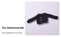 BJD Doll Clothing Unisex Fit BJD Cardigan Button-Up Closure Jointed Doll Jacket